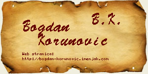 Bogdan Korunović vizit kartica